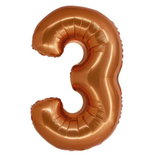  Copper, Réz 3-as szám fólia lufi 76 cm party kellék