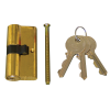 Corbin Cilinder, zárbetét 30+30mm, bronz rugók,    DIN szabv., 5 csapos kulcs, fényes sárgaréz szín