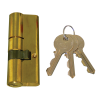 Corbin Cilinder zárbetét 30+50mm, bronz rugók,    DIN szabv., 5 csapos kulcs, fényes sárgaréz szín