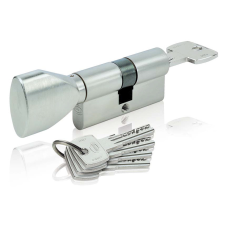 Corbin Cilinder zárbetét 40+60mm cilinder gombos lapfúrt kulcsokkal, krómozott zár és alkatrészei