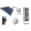 Cordivari Napkollektor rendszer fűtés és HMV készítésre: 50 csöves kollektor + 3 hőcserélős 500 literes Cordivari puffertároló + szivattyú állomás + vezérlés + tágulási tartály
