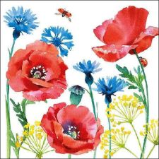 Cornflower and Poppy papírszalvéta 33x33cm, 20db-os papírárú, csomagoló és tárolóeszköz