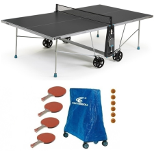  Cornilleau 100X Outdoor SZÜRKE kültéri időjárásálló pingpong asztal családi komplett kiegészítő fels asztalitenisz