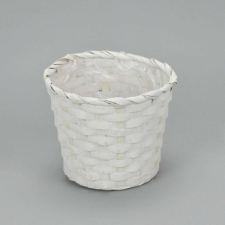 Corolla Exp-Imp. Kft Bambusz kaspó fehér 16cm dekorációs kellék