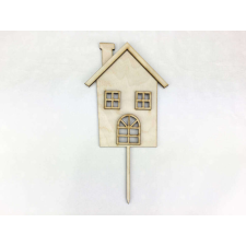 Corolla Exp-Imp. Kft Natúr fa - Beszúrós kreatív házikó 12x23cm dekorációs kellék