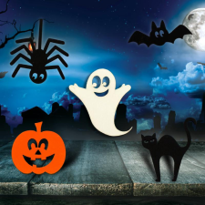 Corolla Exp-Imp. Kft Natúr fa - Halloween szett 5db/csomag dekorációs kellék