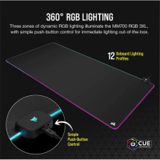 Corsair Egérpad MM700 RGB Extended 3XL Gaming, 1220x610mm, fekete asztali számítógép kellék