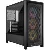 Corsair Frame 4000D RS ARGB Midi Torony Számítógépház + 3db 120mm ARGB ventilátor - Fekete (CC-9011296-WW)