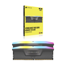 Corsair Memória VENGEANCE RGB DDR5 32GB 6000MHz CL36, AMD EXPO (Kit of 2), szürke memória (ram)