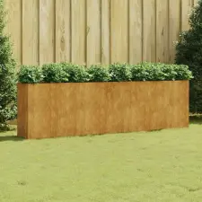  Corten acél kerti magaságyás 280x40x80 cm kerti tárolás