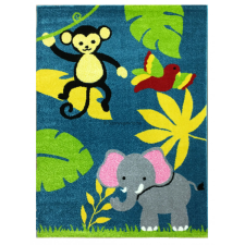 CORTINATEX Trendy Kids Kék dzsungel állatai D231A gyerekszőnyeg 200x280 cm lakástextília