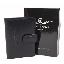 Corvo Bianco álló, nyelves, fekete bőr kártyatartó CBS808/T tok és táska