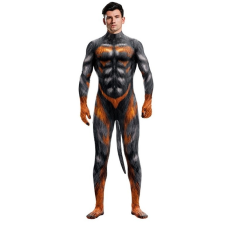 CosplayBoys Szexi Wolf Man Cosplay Jumpsuit Fekete-Tűz játék kutyáknak
