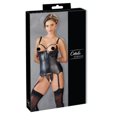 Cottelli Bondage - fényes, mellemelős felső kézrögzítőkkel (fekete) bugyi, női alsó
