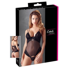 Cottelli Collection Cottelli - Bársonyos, variálható body (fekete) [Opció: 80B/M] body