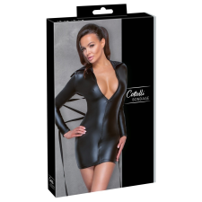 Cottelli Collection Cottelli Bondage - Fényes, testre simuló ruha, kötözővel (fekete) fantázia ruha
