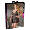 Cottelli Collection Cottelli Plus Size - csipkebetétes áttetsző negiligé (fekete) XL