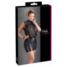 Cottelli Collection Cottelli Plus Size - fényes chiffon ruha (fekete) fantázia ruha