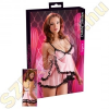 Cottelli Collection Édes fodros csábítás babydoll - rózsaszín/fekete