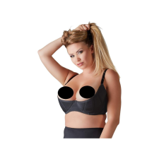 Cottelli Plus Size - merevített mellemelő (fekete) fehérnemű szett