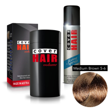 Cover Hair Volume hajdúsító, 30 g, középbarna + kötést erősítő spray hajformázó