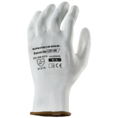 Coverguard Eurolite 13p100 fehér precíziós pes kesztyű, pu tenyér