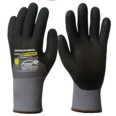 Coverguard EUROLITE 1INTG 15N606D pettyezett munkavédelmi kesztyű erős szakítás- és kopásállóságú fekete nylon/spandex, tenyerén mikrohabosított nitrillel mártott, szellőző, gumírozott mandzsetta