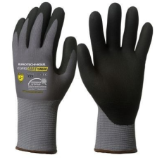 Coverguard EUROLITE 1NIHG 15N600 munkavédelmi kesztyű erős szakítás- és kopásállóságú szürke nylon/spandex, tenyerén mikrohabosított nitrillel mártott, szellőző, gumírozott mandzsetta