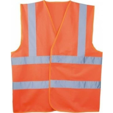 Coverguard Mellény Yard Fluo jól láthatósági 2 vízszintes 1 függőleges csíkkal narancs