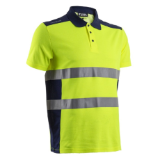 Coverguard Oki rövid ujjú galléros póló HV (sárga/tengerészkék, 2XL) (5OKI1602XL)