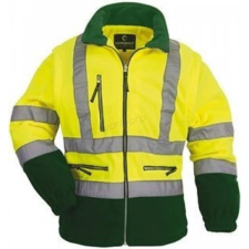Coverguard Pulóver Station Fluo polár lecipzározható ujjakkal sárga/sötétzöld 2XL munkaruha