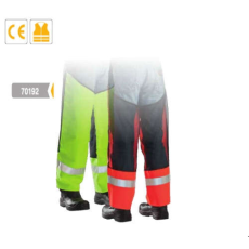 Coverguard Wash lábszárvédő, sárga szín, fényvisszaverő csíkok, szellőző anyag, fűkaszálához, Fluo sárga
