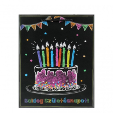 CQ-73 Ajándék tasak Boldog születésnapot fekete - 23x32x12,5cm ajándéktasak
