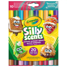 Crayola Silly Scent Kétoldalú tompahegyű filctoll készlet - Vegyes színek (10 db / csomag) (8344) filctoll, marker