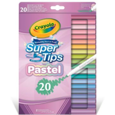 Crayola : SuperTips kimosható filctoll készlet, pasztell - 20 db-os (58-7517) (58-7517) filctoll, marker