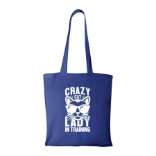  Crazy cat - Bevásárló táska Kék egyedi ajándék