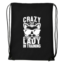  Crazy cat - Sport táska Fekete egyedi ajándék