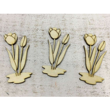 Cre Art Natúr fa - Tulipán 7cm 3db/csomag dekorációs kellék