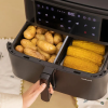 Create Air Fryer Dual, 10 literes űrtartalom, olajmentes, 10 program, állítható hőmérséklet 50-200°C, 60 perces időzítő, érintőképernyő, automatikus kikapcsolás, hangjelzés, ergonomikus fogan