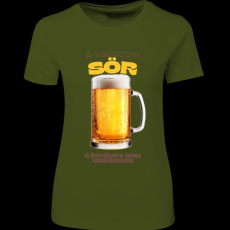 Createyou A válaszom sör.... - Női - Sötétzöld - M