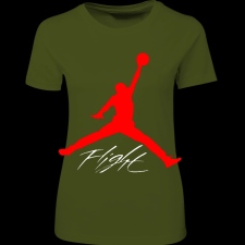 Createyou Air Jordan logo - Női - Sötétzöld - S női póló