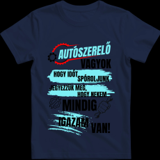 Createyou Autószerelő...igazam van - Férfi - Sötétkék - XL