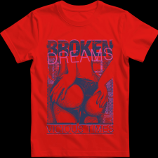 Createyou Broken Dreams - Férfi - Piros - S férfi póló