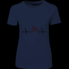 Createyou Cross motor ekg - Női , Sötétkék , 2XL női póló
