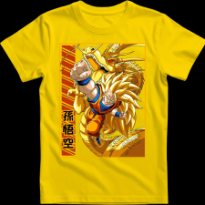 Createyou DragonBall SSJ3 Goku - Férfi - Sárga - 3XL férfi póló