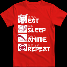 Createyou Eat, Sleep, Anime, Repeat - Gyermek - Piros - S