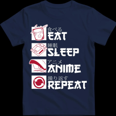 Createyou Eat, Sleep, Anime, Repeat - Gyermek - Sötétkék - S