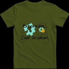Createyou Értem én.... - Gyermek , Sötétzöld , XL gyerek póló