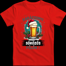 Createyou Ez a karácsonyi sörözős pólóm! - Férfi - Piros - L