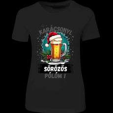 Createyou Ez a karácsonyi sörözős pólóm! - Női - Fekete - 2XL